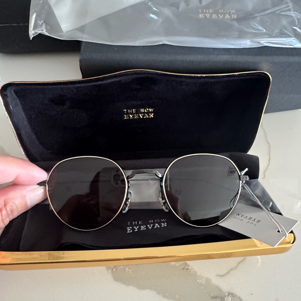 The Row Eyewear Black Titanium Sunglasses